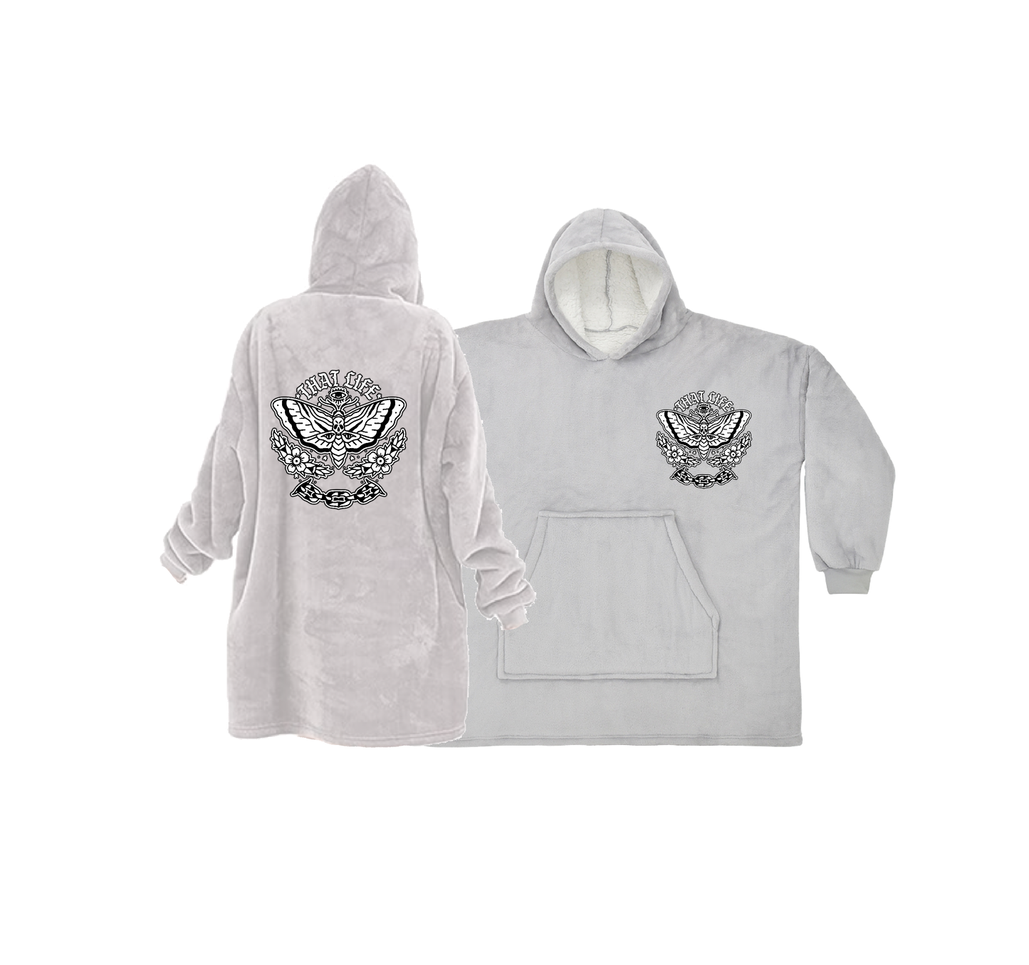 Metamorphosis Silver Fluffy Blanket Hoodie