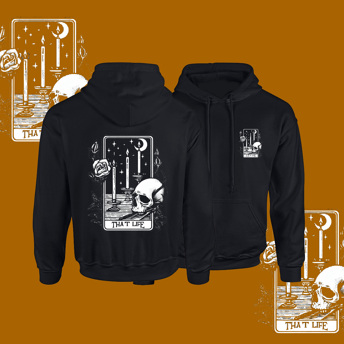 Three Candles Black Hoodie