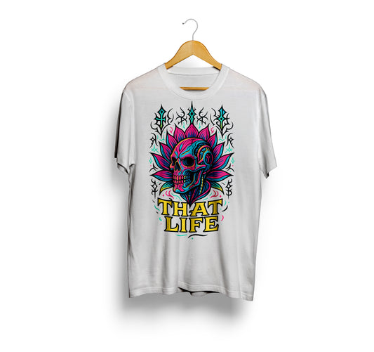 Dystopian Lotus Front Print White Tee