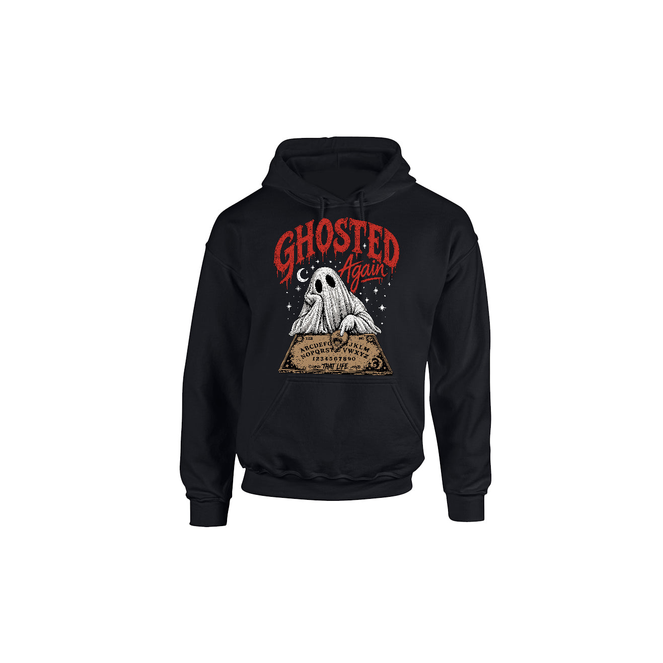 Ghosted Again front Black Hoodie