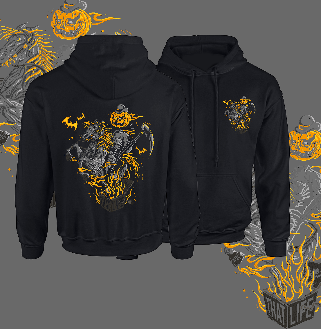 Halloween Horseman Black Hoodie