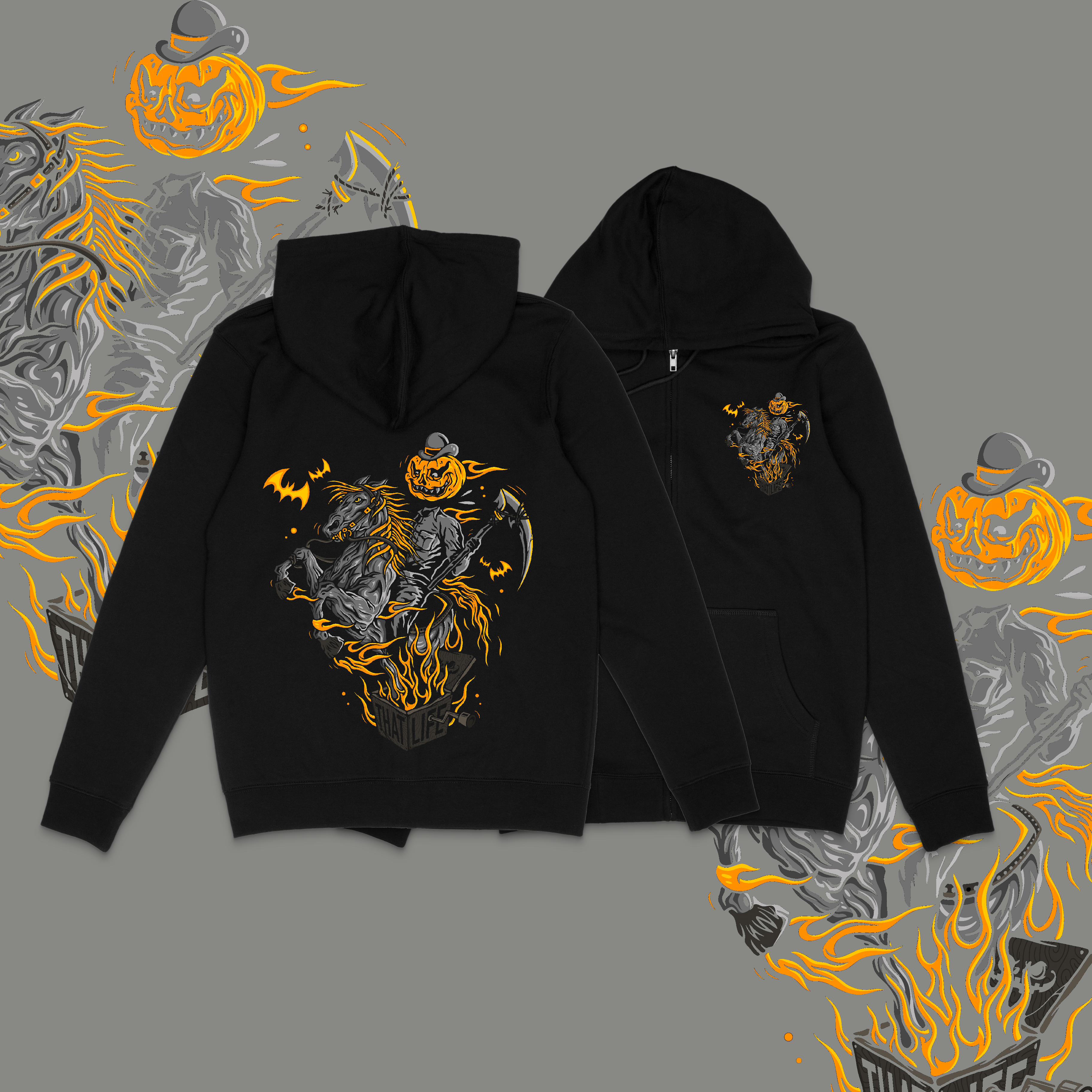 Halloween Horseman Zip Hoodie