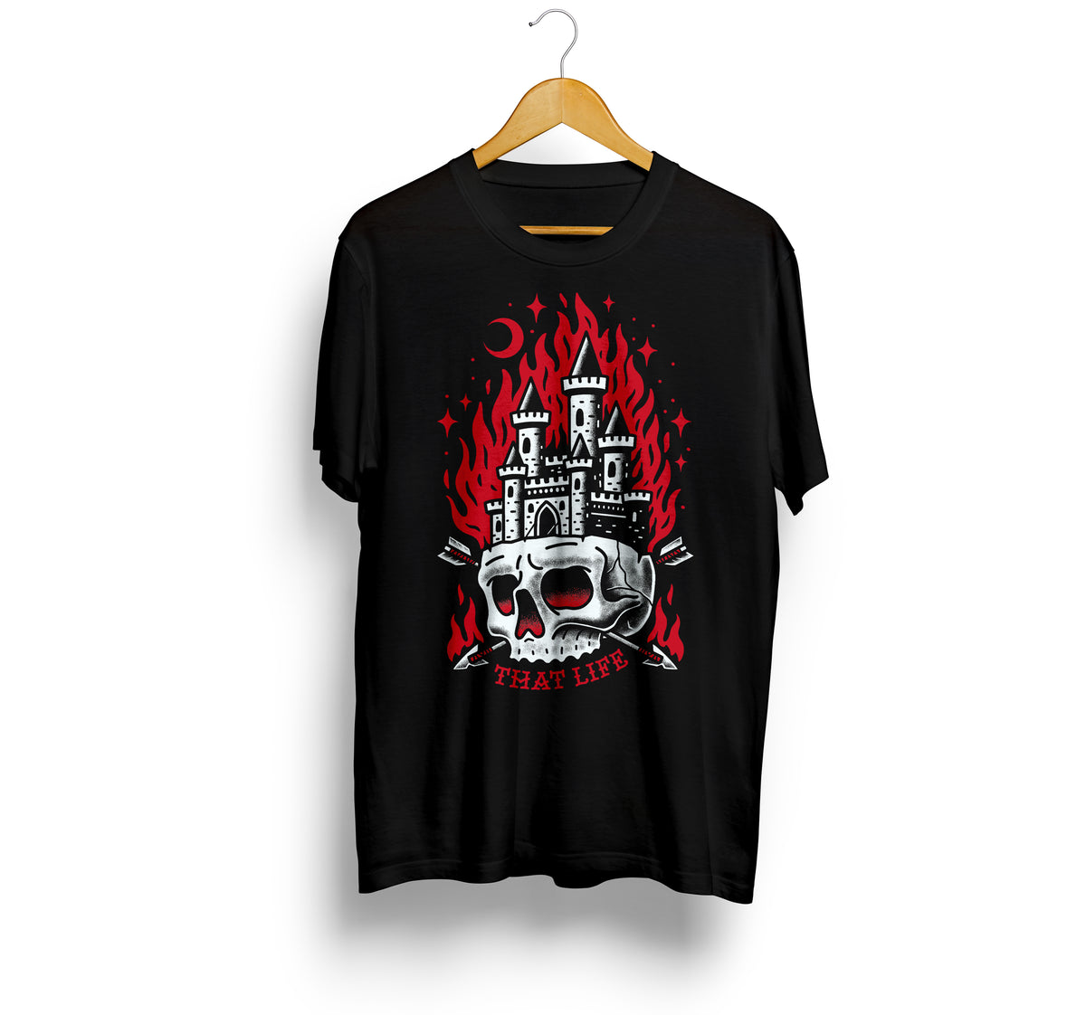 Happily Never After Front Black Tee