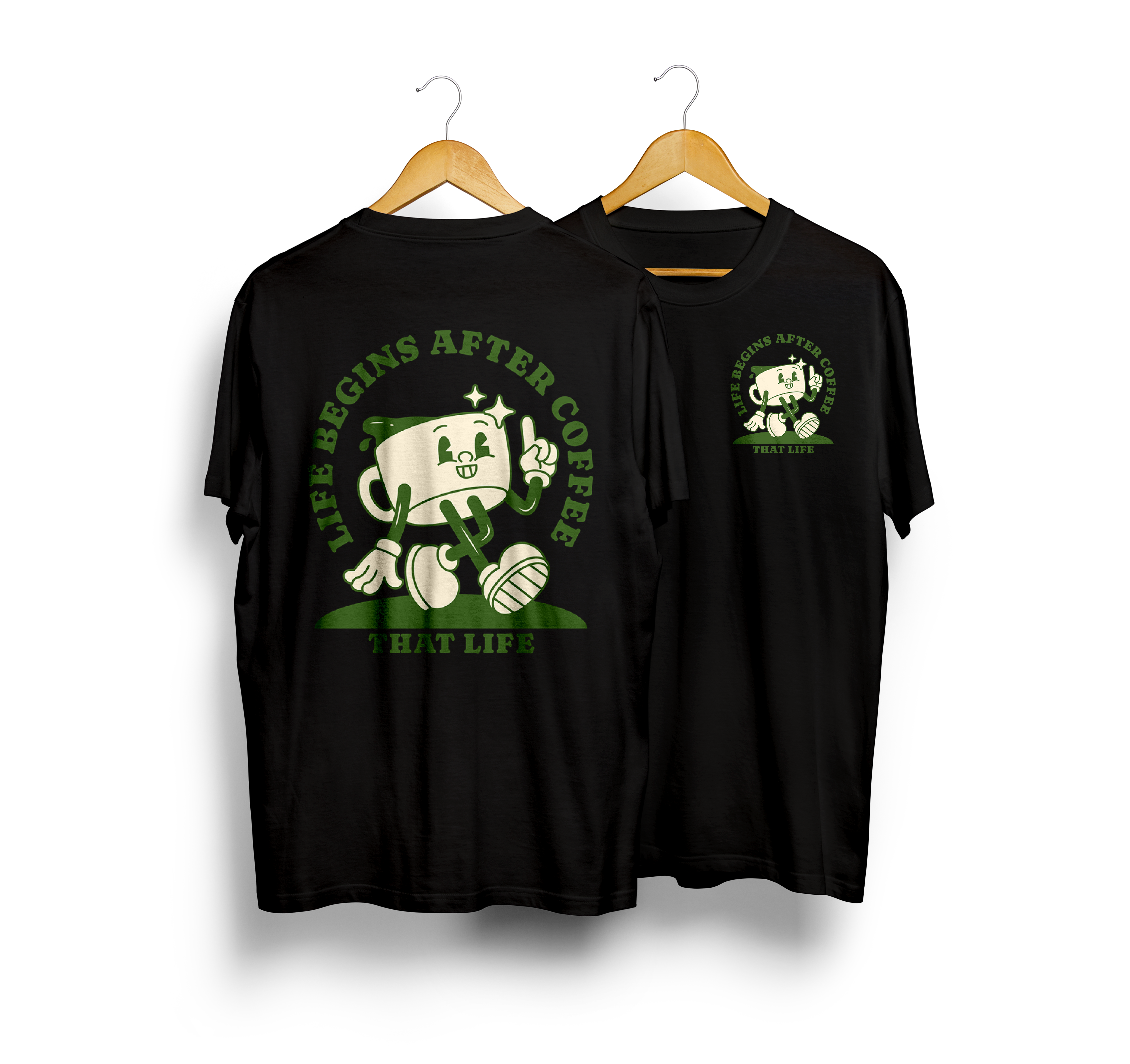 Life begins after coffee black tee