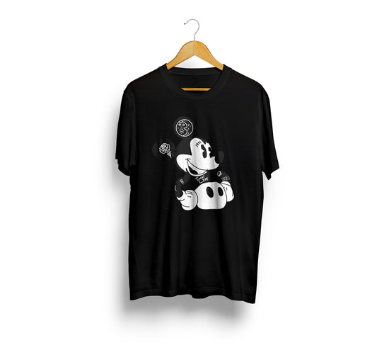 Mickey Front Print Black Tee