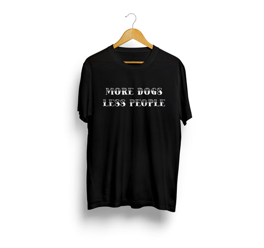 More Dogs Less People Black Tee