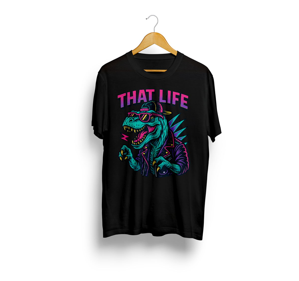 Retro Dino Black Tee