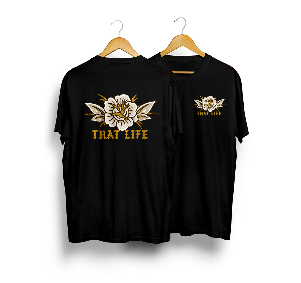Golden Bloom black tee