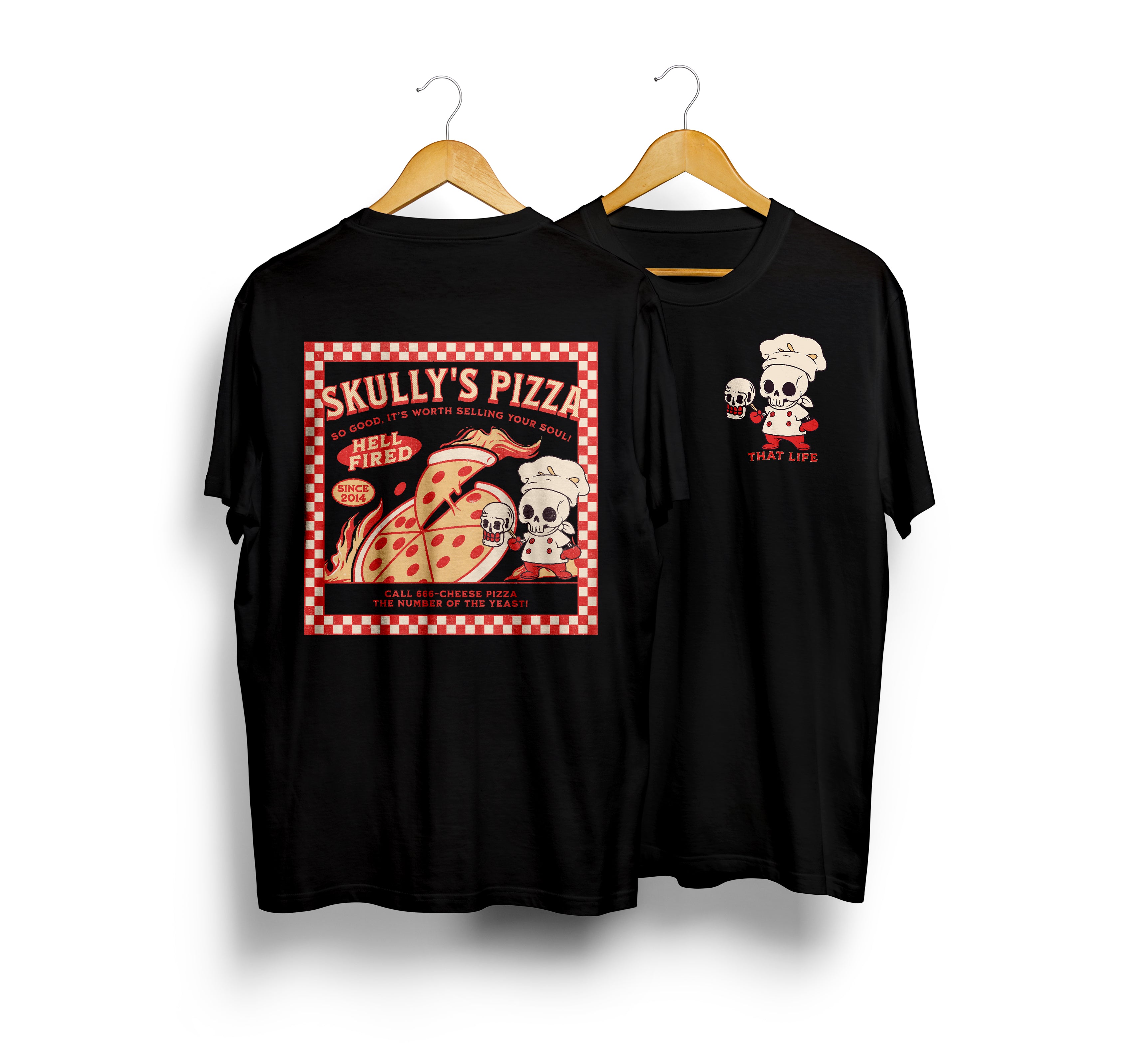 Skully's Pizza black tee