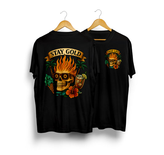 Stay Gold Black Tee