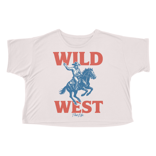 Wild West White Crop Tee