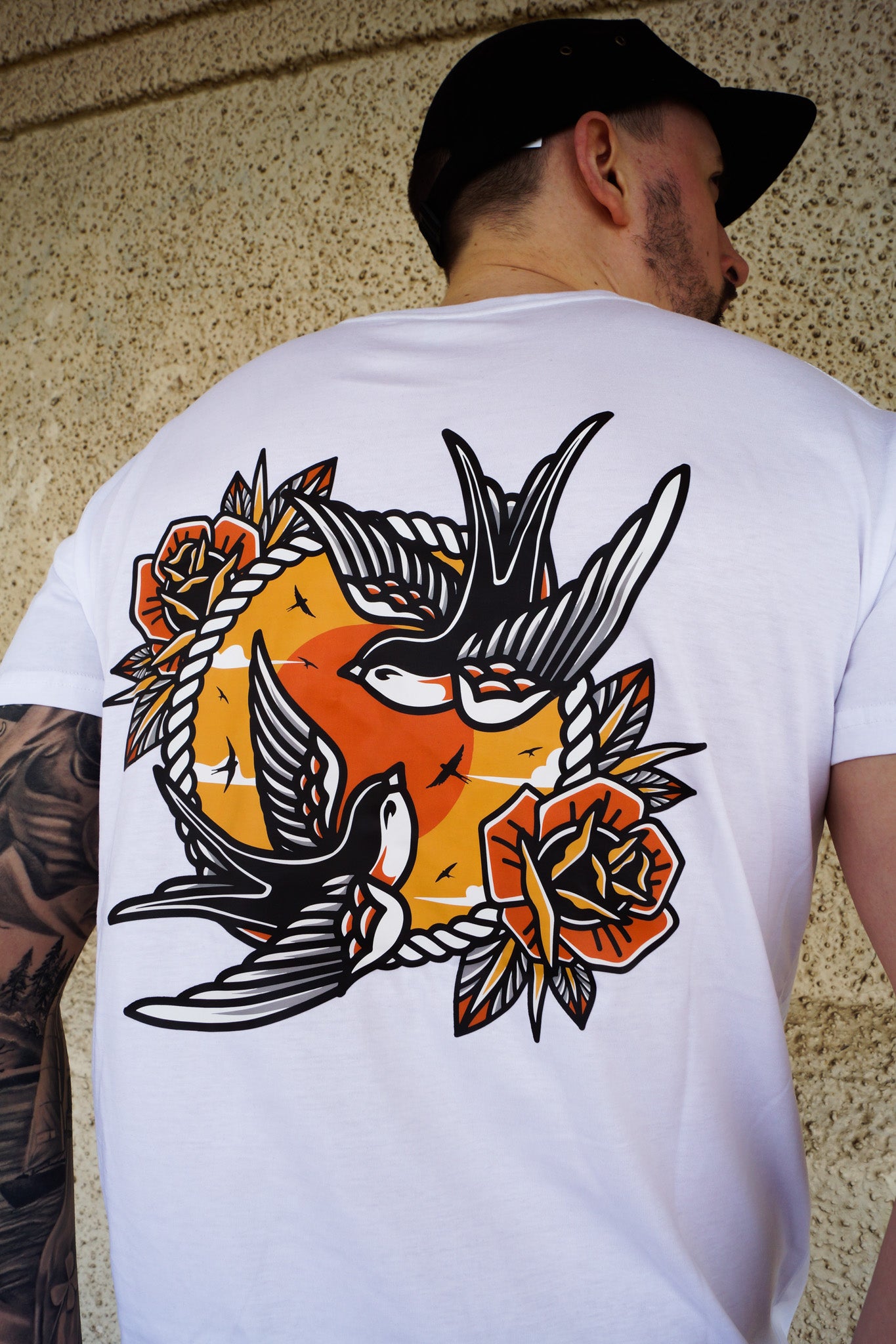 Two Swallows White Tee