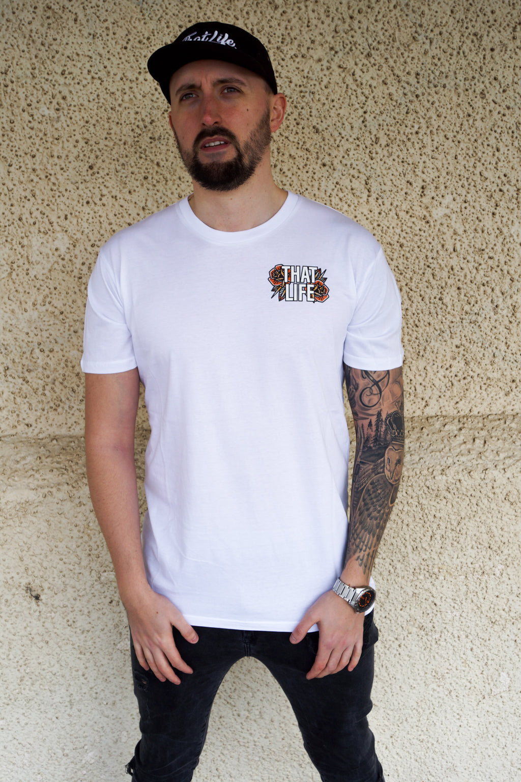 Two Swallows White Tee