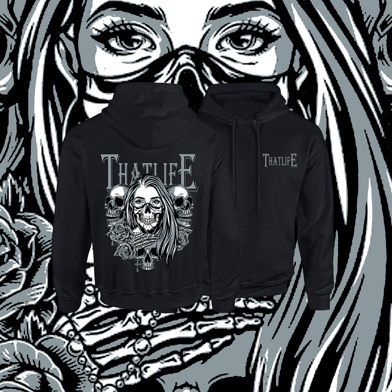 Skull and Bones Black Hoodie