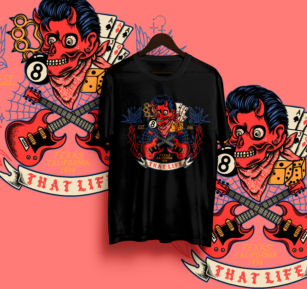 Route 666 Front Black Tee
