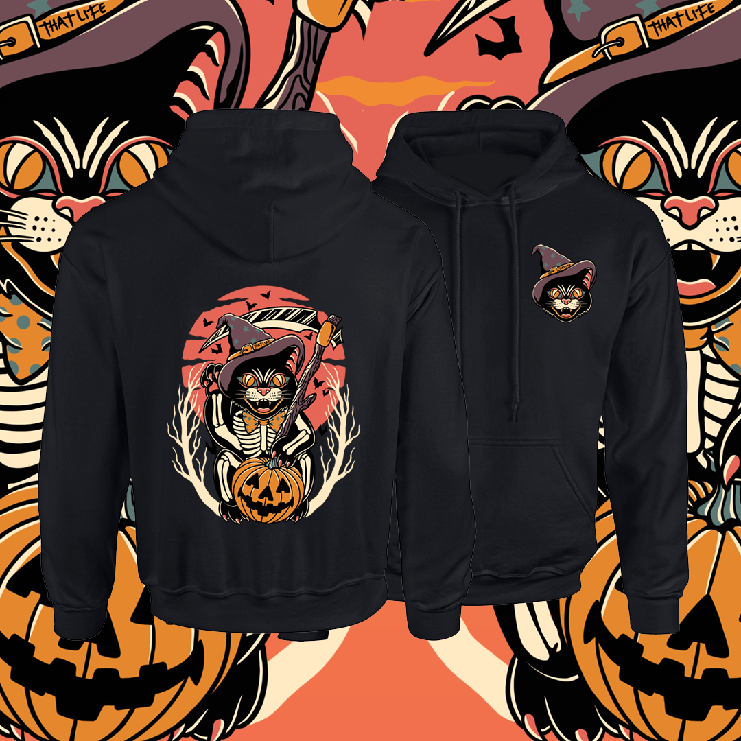 Spooky Kitty Black Hoodie