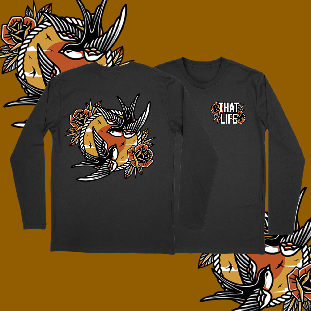 Two Swallows Long Sleeve Tee